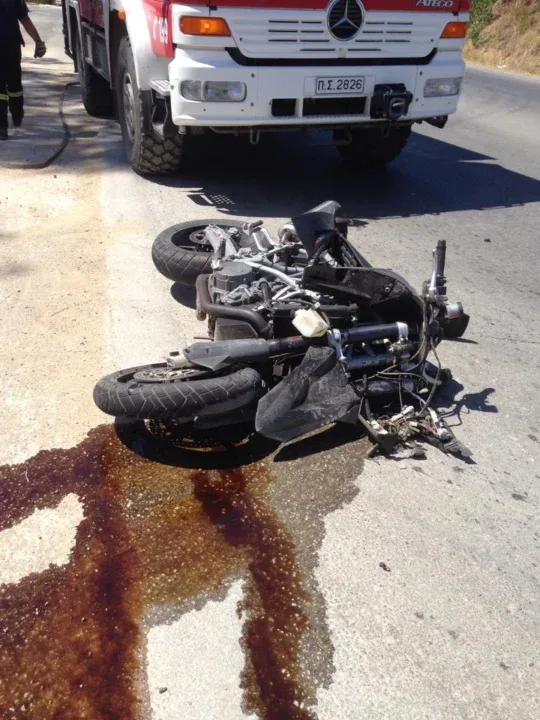 Ατύχημα με μηχανή μεγάλου κυβισμού στο δρόμο Τυμπακίου-Μοιρών ο οδηγός ζει από θαύμα