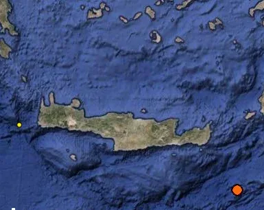 Ισχυρός σεισμός στην Κρήτη νοτιοανατολικά της Ζάκρου του νομού Λασιθίου.