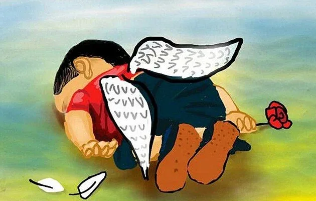 «Ο Θεός μαζί σου αγγελούδι» Σπαρακτικά σκίτσα για τον τρίχρονο που ξεβράστηκε στην Τουρκία