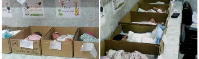 Σοκαριστικές φώτο από τη Βενεζουέλα: Νεογέννητα μωρά μέσα σε χαρτόκουτα σε κρατικό μαιευτήριο