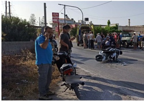 Νέο σοβαρό τροχαίο στην Κρήτη: Μηχανή «καρφώθηκε» σε ΙΧ