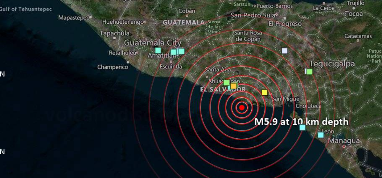 Σεισμός μεγέθους 6,1 Ρίχτερ έπληξε το Ελ Σαλβαδόρ
