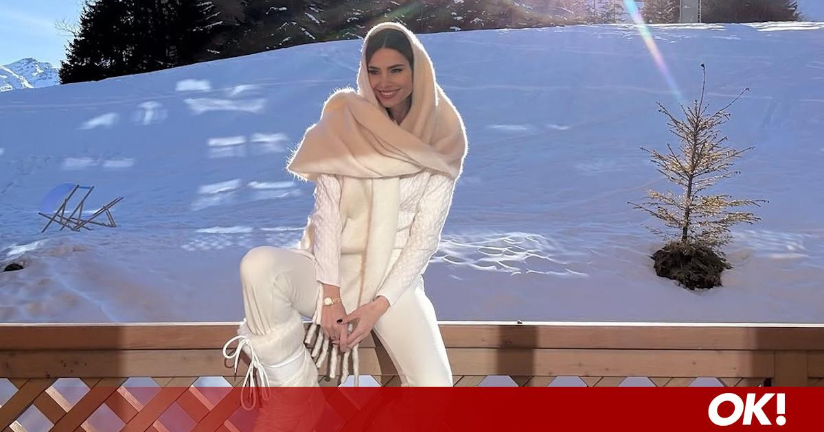 Ηλιάνα Παπαγεωργίου chic με total white σύνολο στις γαλλικές άλπεις