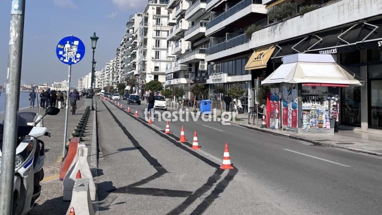 Θεσσαλονίκη: «Ξηλώνεται» από τη Λ. Νίκης ο ποδηλατόδρομος – Βίντεο