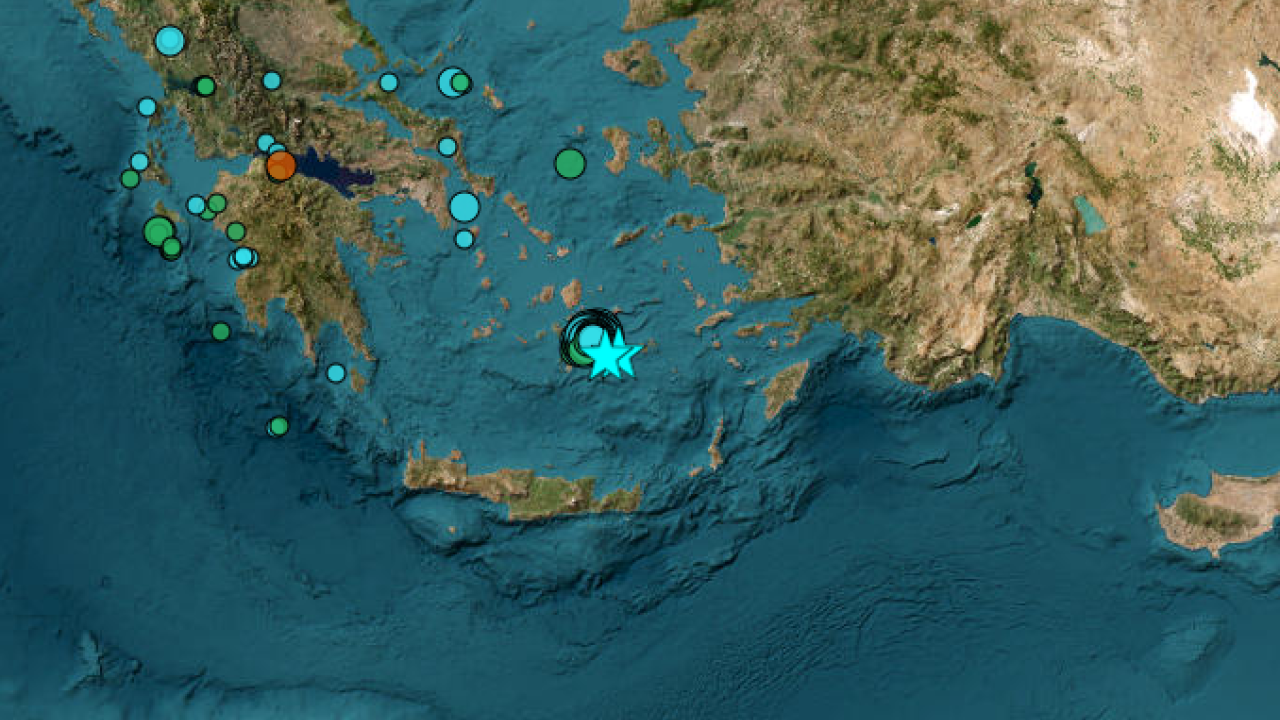 Σεισμός 5,2 Ρίχτερ ανάμεσα σε Σαντορίνη και Αμοργό