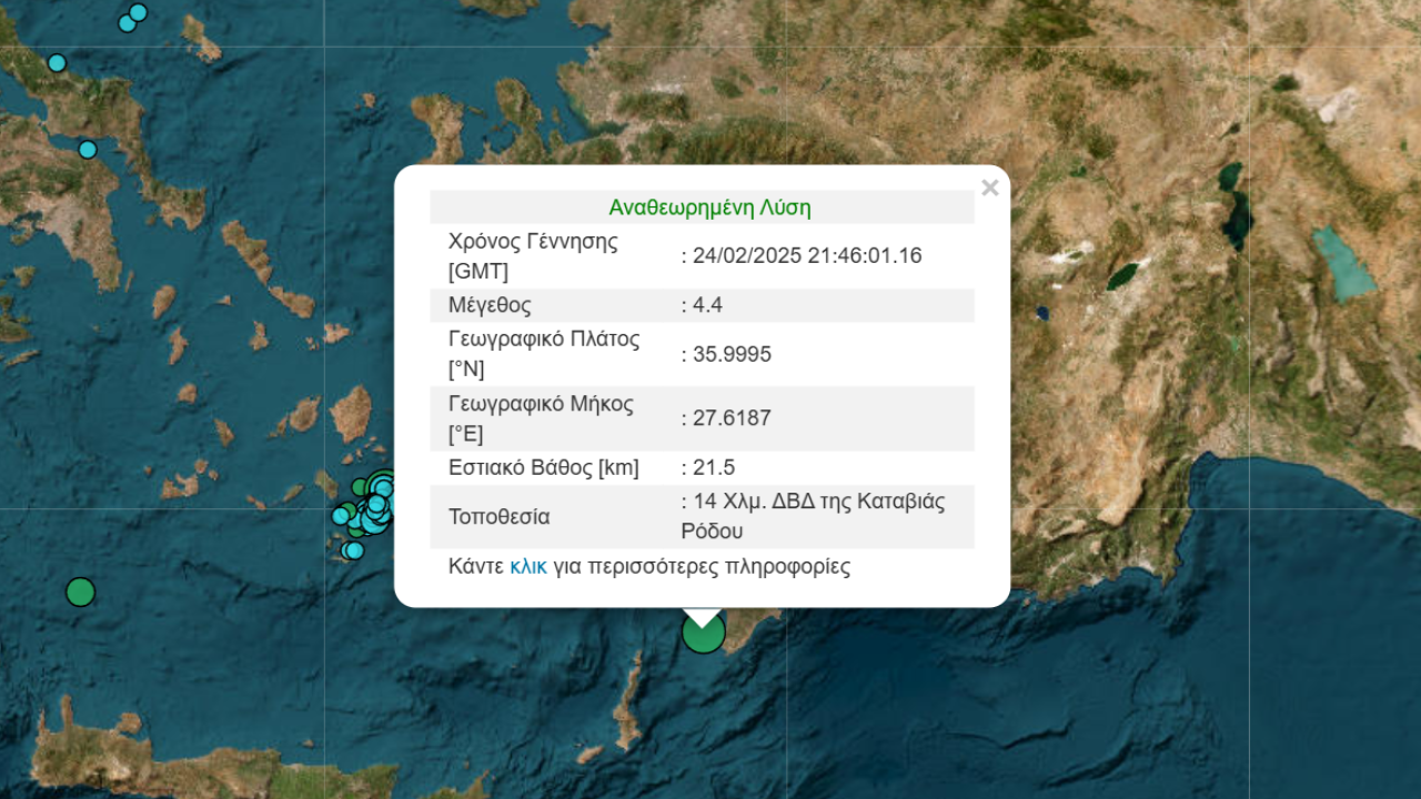 Σεισμός 4,4 στη Ρόδο | ΣΚΑΪ